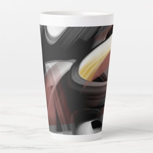 Latte Mok Abstracte Trend Interieur Decor Zwart (Voorkant)