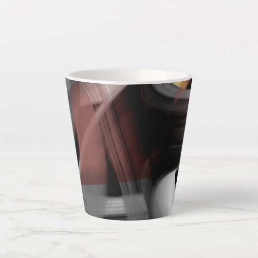 Latte Mok Abstracte Trend Interieur Decor Zwart (Voorkant)