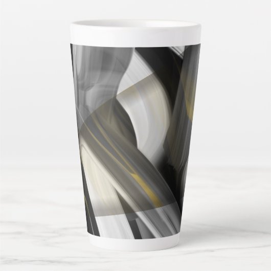 Latte Mok Abstracte Trend Interieur Decor Zwart (Voorkant)