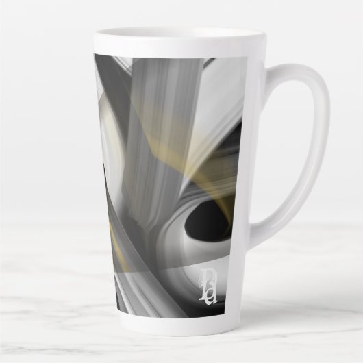 Latte Mok Abstracte Trend Interieur Decor Zwart (Rechts)