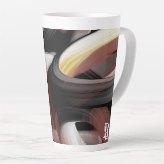 Latte Mok Abstracte Trend Interieur Decor Zwart (Rechterhoek)