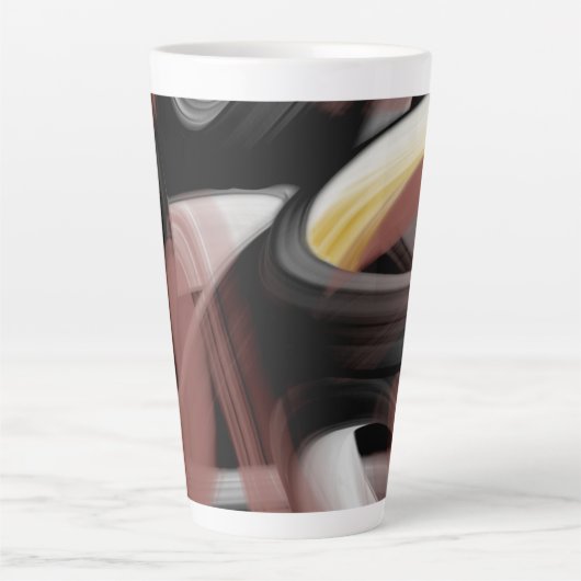 Latte Mok Abstracte Trend Interieur Decor Zwart (Voorkant)