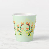 Latte Mok: Aziatische Bloemen Latte Mok (Voorkant)