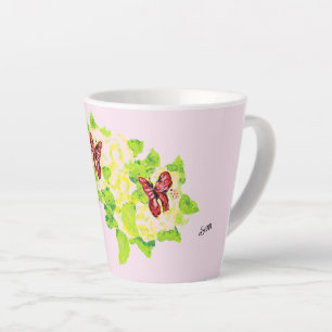 Latte Mok: Aziatische Bloemen Mok