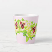 Latte Mok: Aziatische Bloemen Mok (Voorkant)