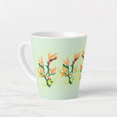 Latte Mok: Aziatische Bloemen Mok (Linkerhoek)