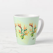 Latte Mok: Aziatische Bloemen Mok (Rechterhoek)