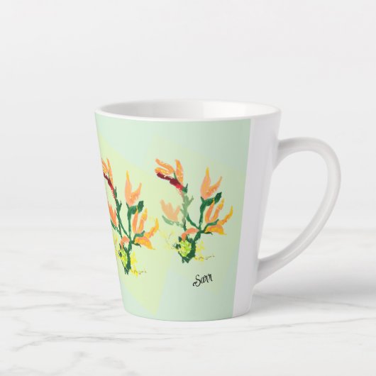 Latte Mok: Aziatische Bloemen Mok (Rechts)