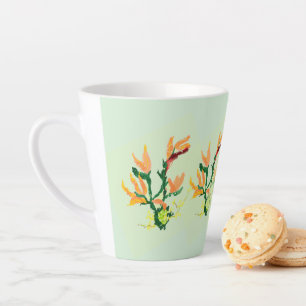 Latte Mok: Aziatische Bloemen Mok