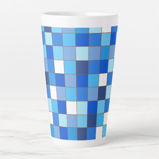 Latte Mok blauw raster (Voorkant)