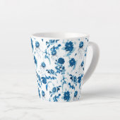 Latte Mok-Blue Floral Latte Mok (Rechterhoek)