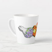 Latte Mok: Boeket van Bloemen met vruchten Latte Mok (Linkerhoek)