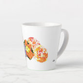 Latte Mok: Boeket van Bloemen met vruchten Latte Mok (Rechterhoek)