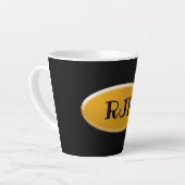 Latte Mok - Golden ovaal met Initialen (Linkerhoek)