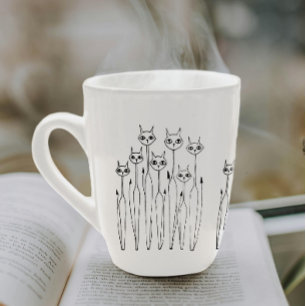 Latte Mok (handgetekende katten)