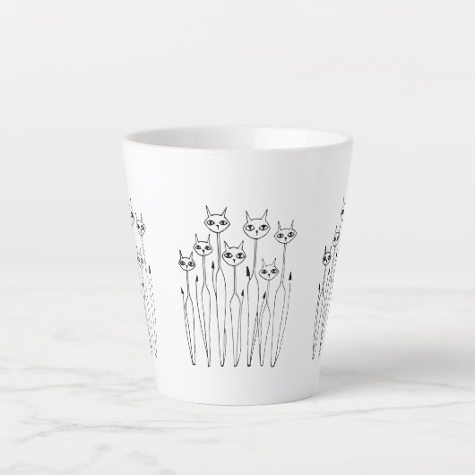 Latte Mok (handgetekende katten) (Voorkant)