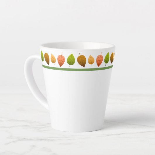Latte Mok-herfst bladeren Latte Mok (Linkerhoek)