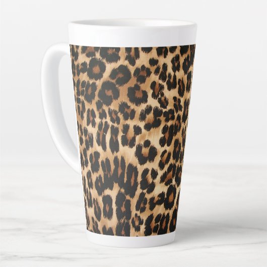Latte Mok-luipaard afdrukken Latte Mok (Linkerhoek)