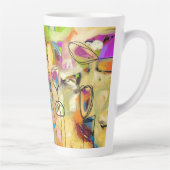 Latte Mok met Abstracte bloemen (Rechts)