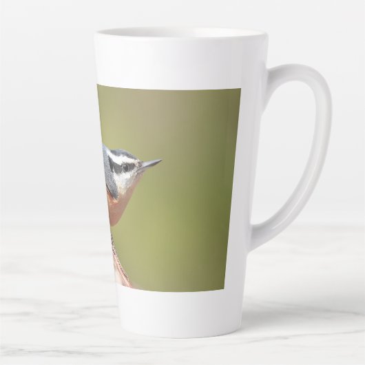 Latte mok met afbeelding van rode borst Nuthatch (Rechts)