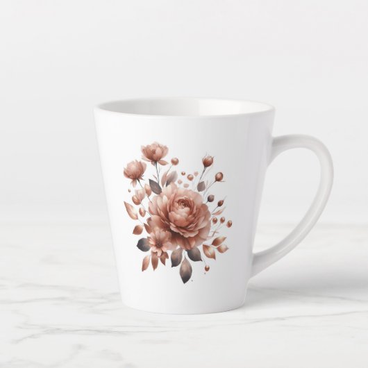 Latte Mok met Elegant Rose Bouquet (Rechts)