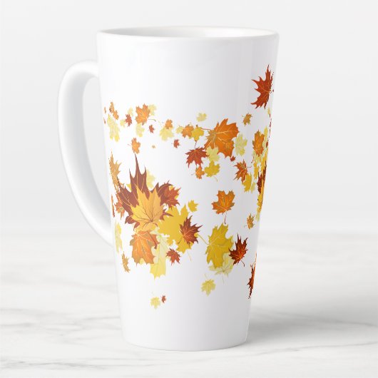 Latte Mok met falletbladeren (Linkerhoek)