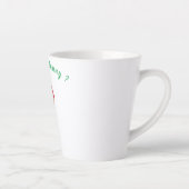 Latte mok met grappige haan en opvallende tekst (Rechts)