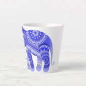 Latte mok met koele blauwe olifant (Voorkant)