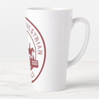 Latte Mok met OET 50 jaar Logo maroon en wit