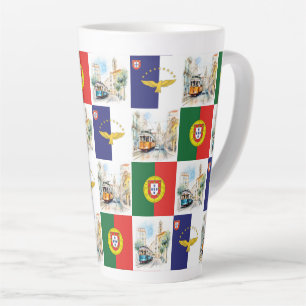 Latte Mok met Portugal Vlag en Azoren ook