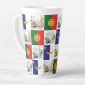 Latte Mok met Portugal Vlag en Azoren ook (Linkerhoek)