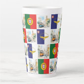 Latte Mok met Portugal Vlag en Azoren ook (Voorkant)