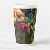 Latte Mok met prachtige bloemenwinkel Blooms (Voorkant)