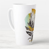 Latte Mok met proteabloem met goud (Linkerhoek)