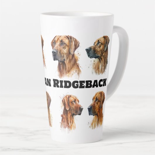 Latte Mok met Rhodesian Ridgeback motief (Rechterhoek)