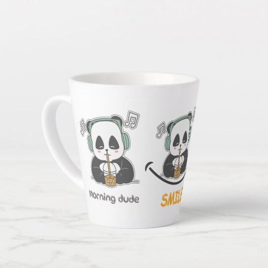 Latte Mok met schattig panda afbeelding (Linkerhoek)