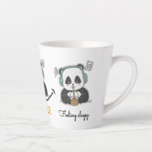 Latte Mok met schattig panda afbeelding