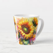Latte Mok - Mooie Gele Zonnebloemen (Rechterhoek)