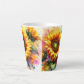 Latte Mok - Mooie Gele Zonnebloemen (Voorkant)