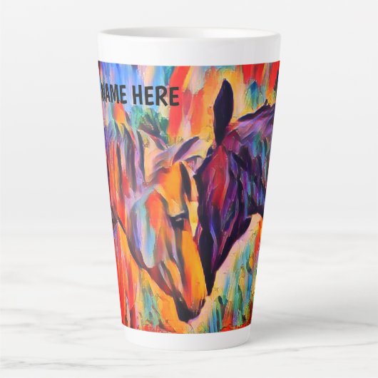 Latte Mok Paardenliefhebbers personaliseren (Voorkant)