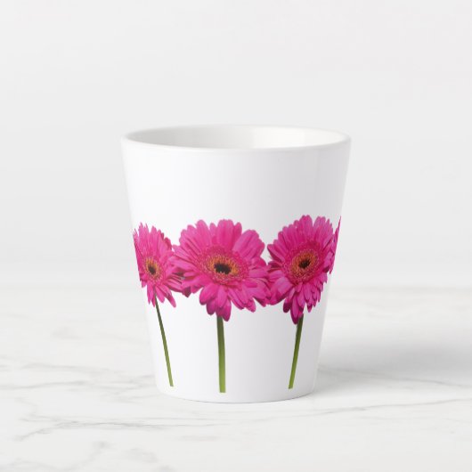 Latte Mok Pink Gerbera Daisies (Voorkant)