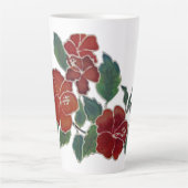 Latte Mok - Red Hibiscus Flowers (Voorkant)