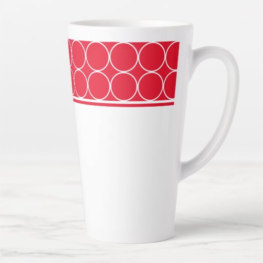 Latte Mok-Rode en Witte Stippen Mok (Rechts)