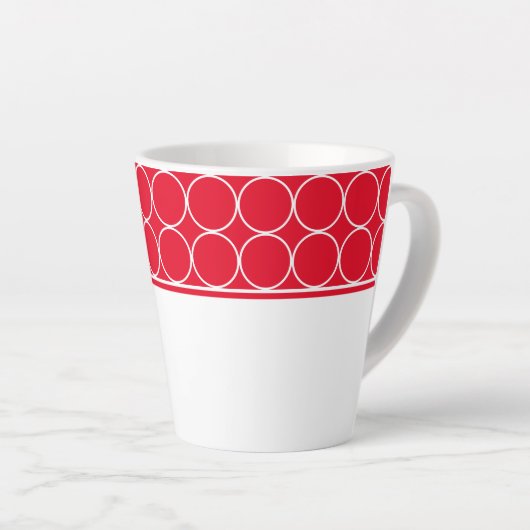 Latte Mok-Rode en Witte Stippen Mok (Rechterhoek)