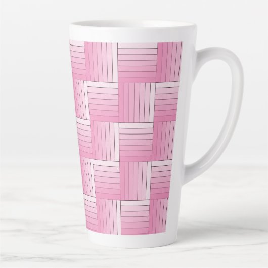 Latte Mok - Roze met de schaduw geplakt lintafweer (Rechts)