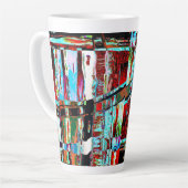 Latte mok – samengeklapte reflectie Abstract ontwe (Linkerhoek)