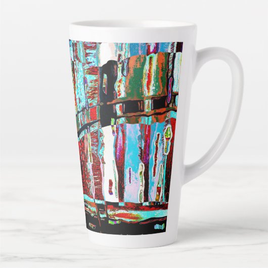 Latte mok – samengeklapte reflectie Abstract ontwe (Rechts)