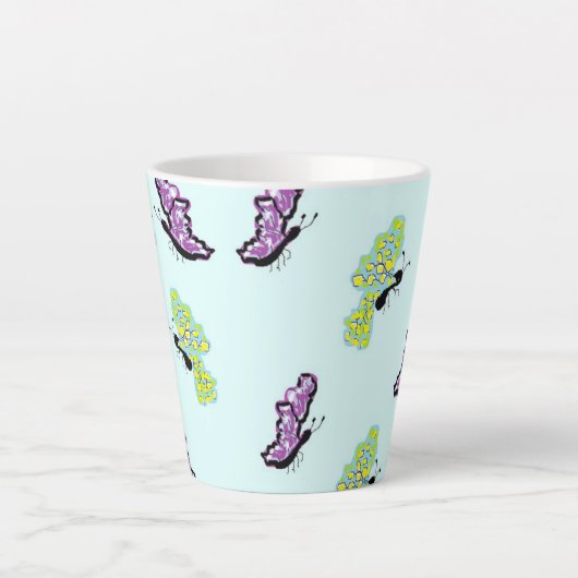 Latte Mok: Schoonheid van Vlinders Mok (Voorkant)