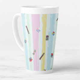 Latte mok – Sport & Strepen Pastel Racing Design