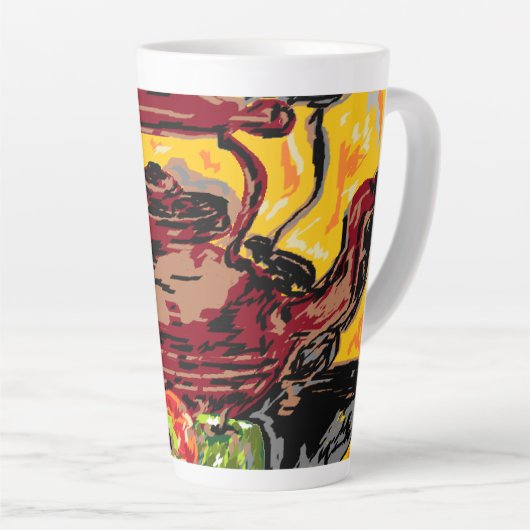 Latte Mok/Tea Kettle met fruit Latte Mok (Rechterhoek)